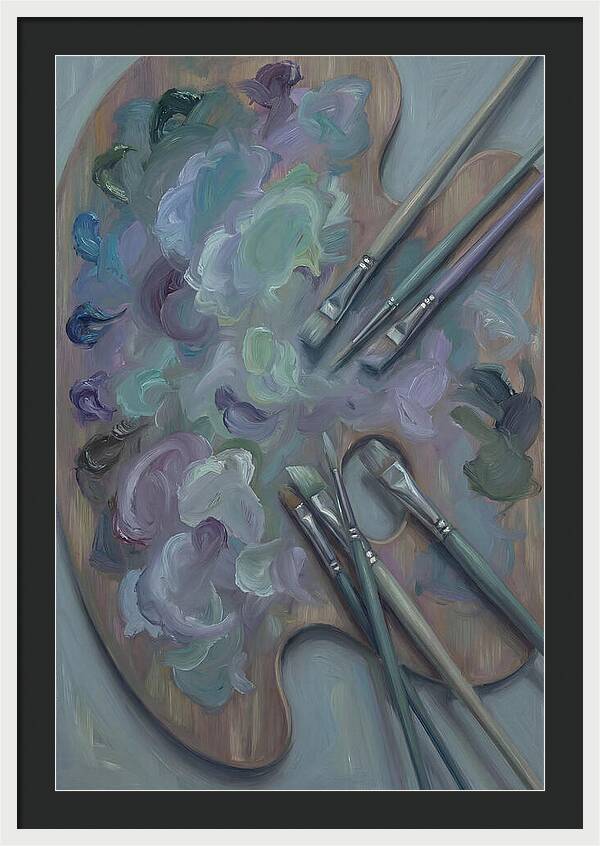 Artist Palette With Mixed Oil Paints
