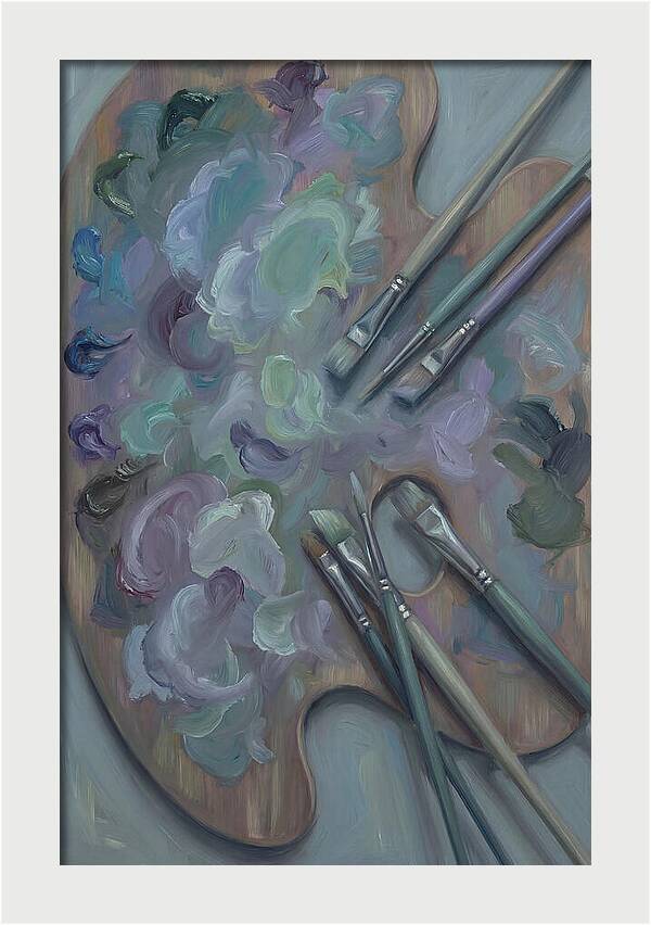 Artist Palette With Mixed Oil Paints