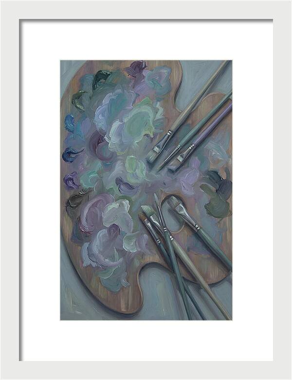 Artist Palette With Mixed Oil Paints