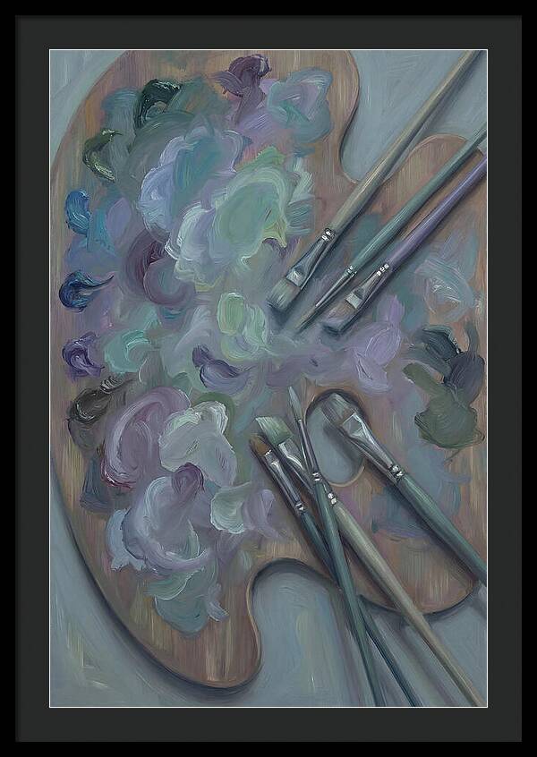 Artist Palette With Mixed Oil Paints