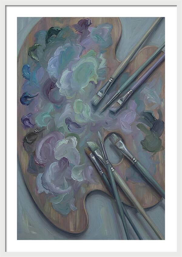 Artist Palette With Mixed Oil Paints