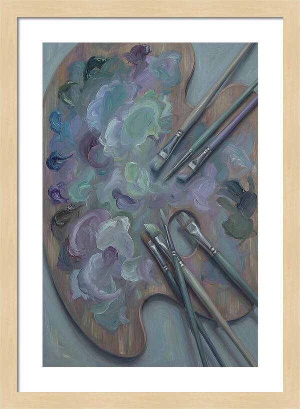 Artist Palette With Mixed Oil Paints