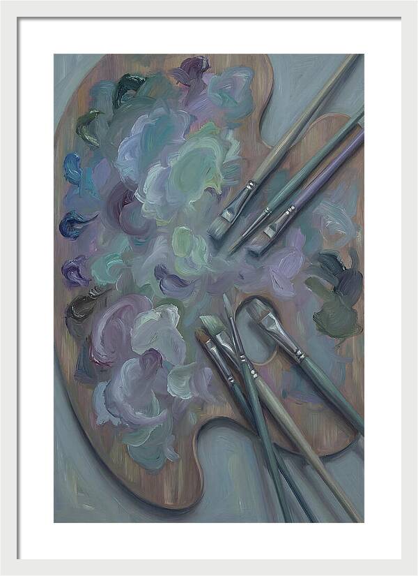 Artist Palette With Mixed Oil Paints
