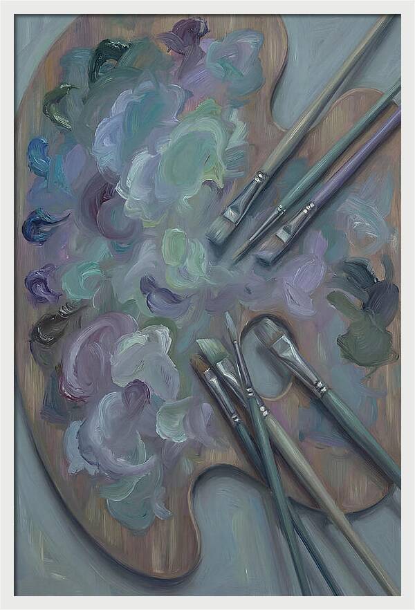 Artist Palette With Mixed Oil Paints