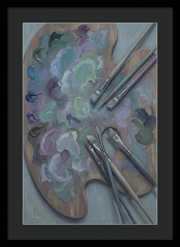 Artist Palette With Mixed Oil Paints
