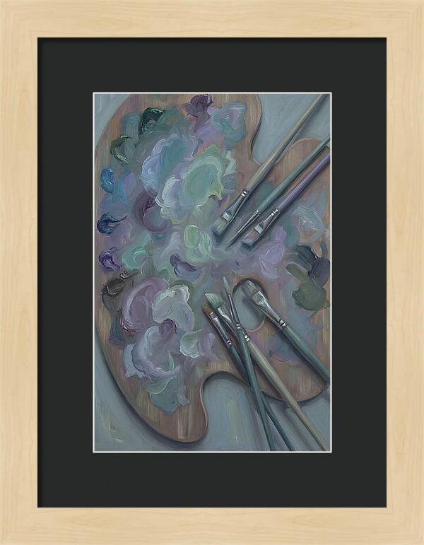 Artist Palette With Mixed Oil Paints