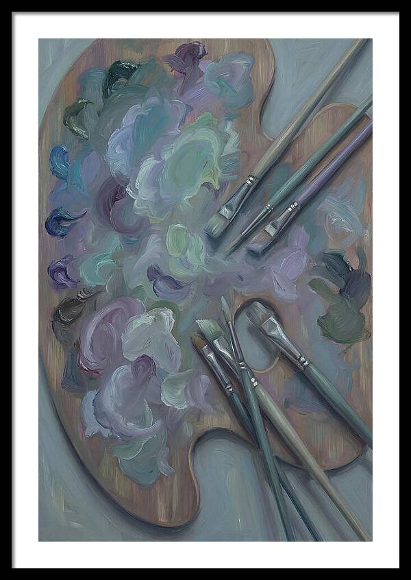Artist Palette With Mixed Oil Paints