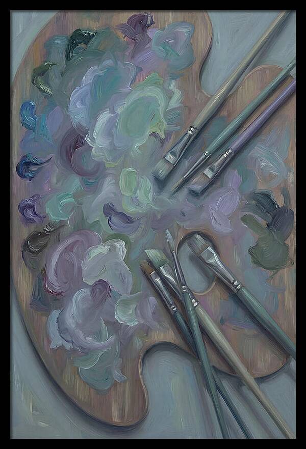 Artist Palette With Mixed Oil Paints
