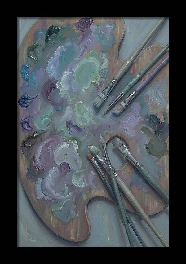 Artist Palette With Mixed Oil Paints