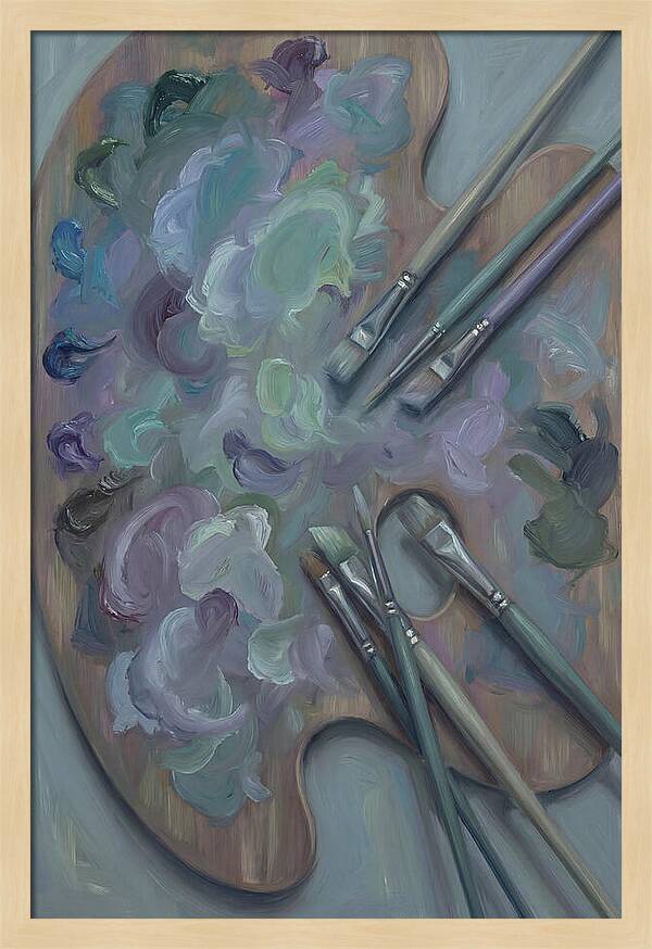 Artist Palette With Mixed Oil Paints