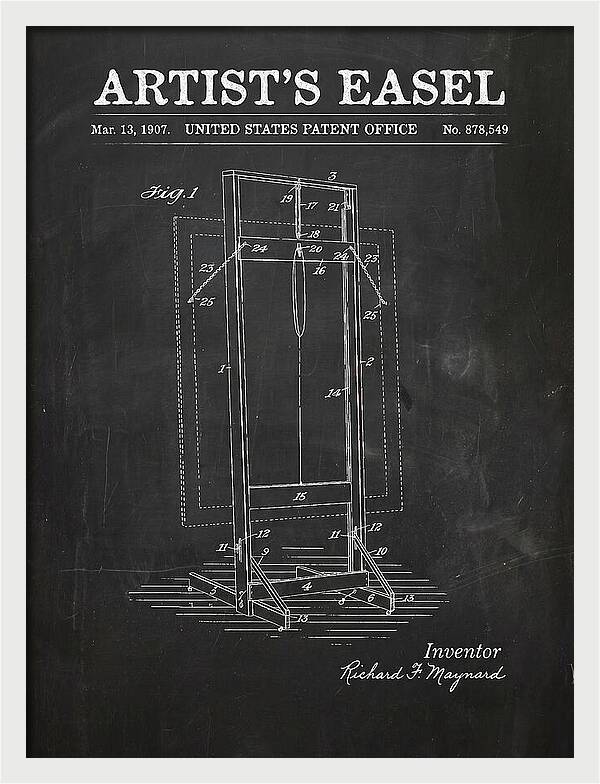 Artist's Easel Chalkboard Patent Us878549a