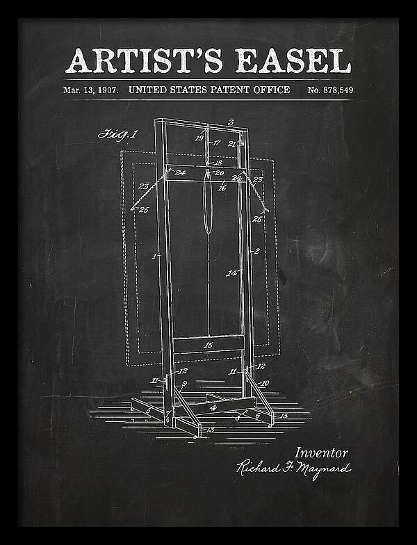 Artist's Easel Chalkboard Patent Us878549a