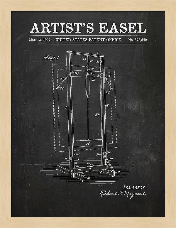 Artist's Easel Chalkboard Patent Us878549a