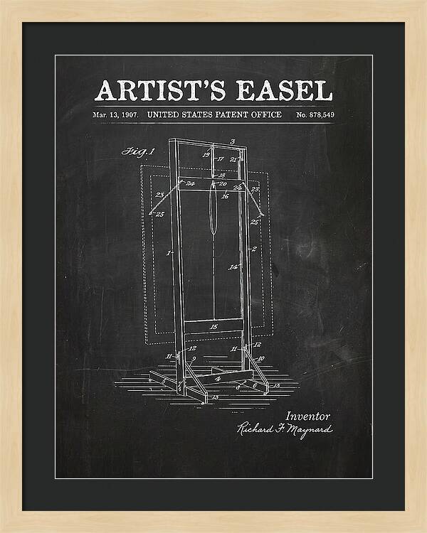 Artist's Easel Chalkboard Patent Us878549a