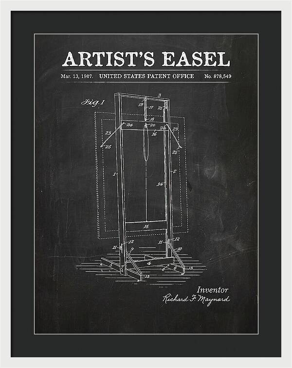 Artist's Easel Chalkboard Patent Us878549a