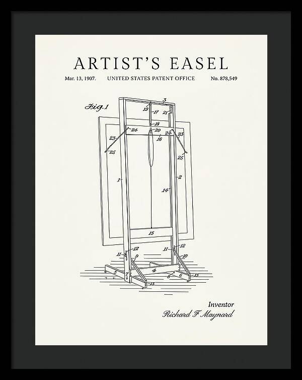 Artist's Easel Minimalist Patent Us878549a