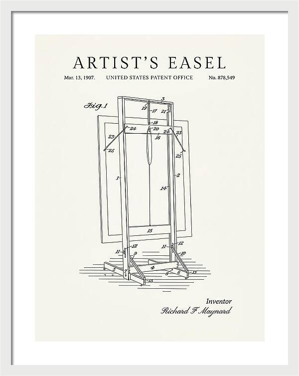 Artist's Easel Minimalist Patent Us878549a