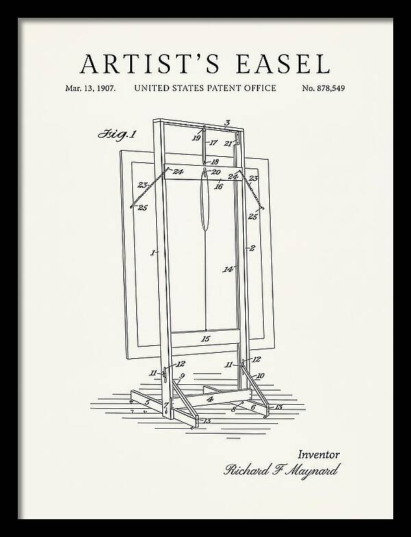 Artist's Easel Minimalist Patent Us878549a