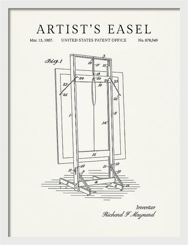 Artist's Easel Minimalist Patent Us878549a
