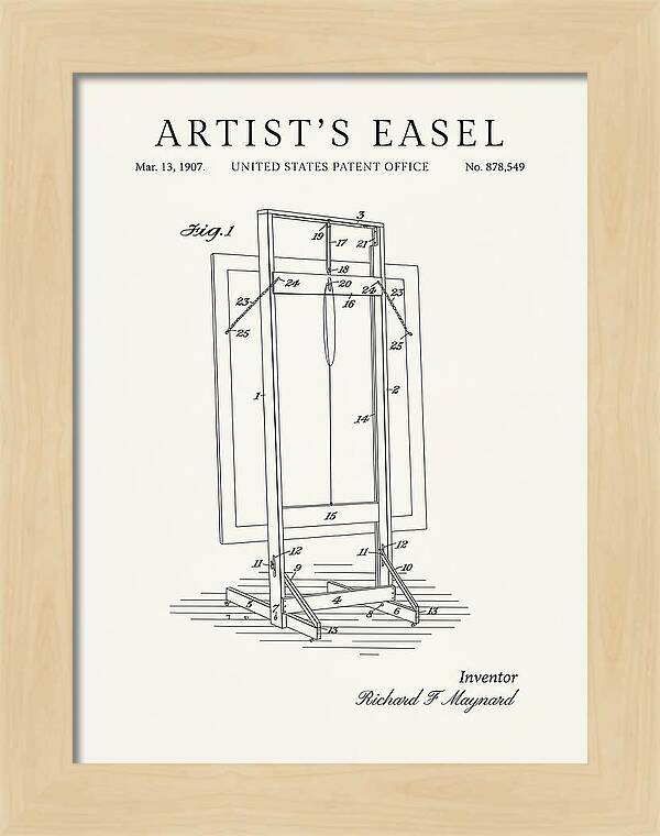 Artist's Easel Minimalist Patent Us878549a