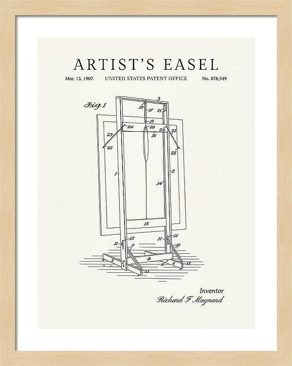Artist's Easel Minimalist Patent Us878549a