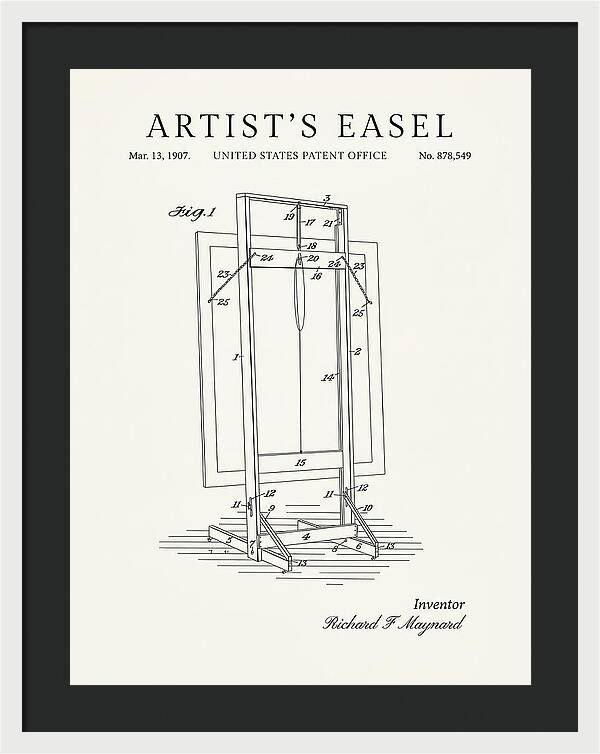 Artist's Easel Minimalist Patent Us878549a