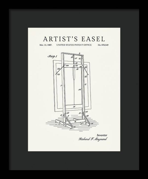 Artist's Easel Minimalist Patent Us878549a