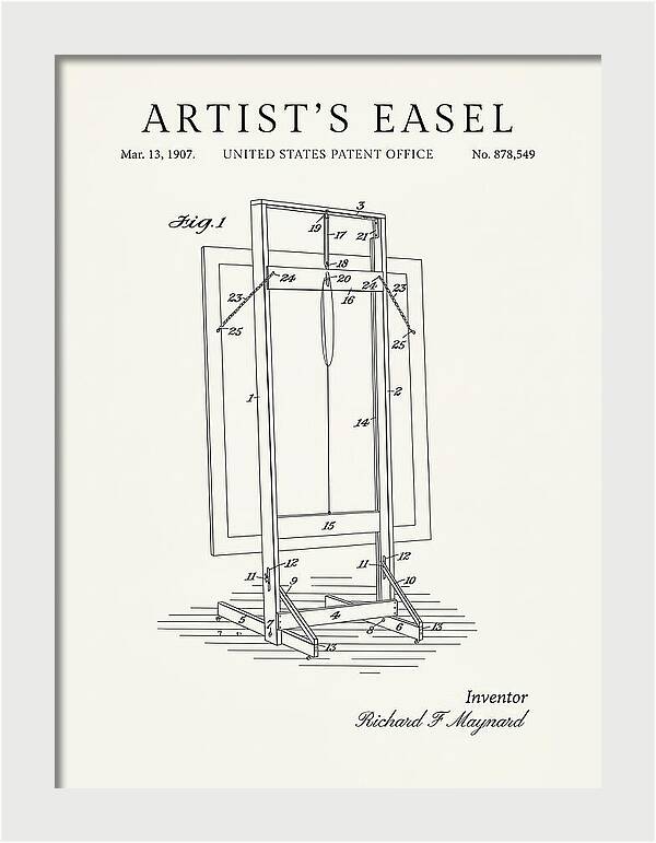 Artist's Easel Minimalist Patent Us878549a