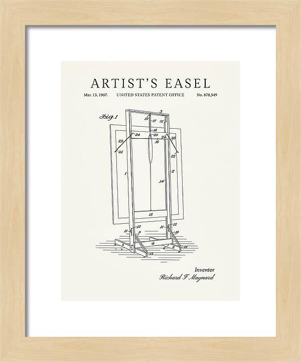 Artist's Easel Minimalist Patent Us878549a