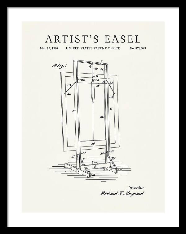 Artist's Easel Minimalist Patent Us878549a