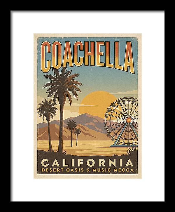 Coachella California Vintage Travel Poster