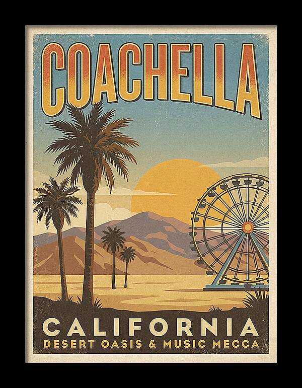 Coachella California Vintage Travel Poster