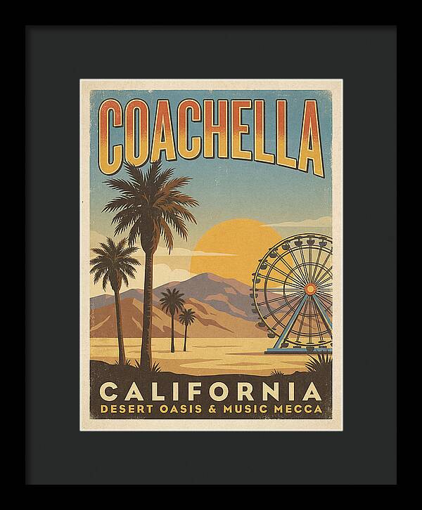 Coachella California Vintage Travel Poster