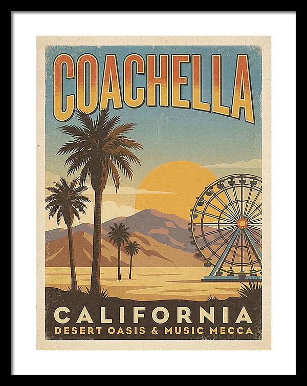 Coachella California Vintage Travel Poster