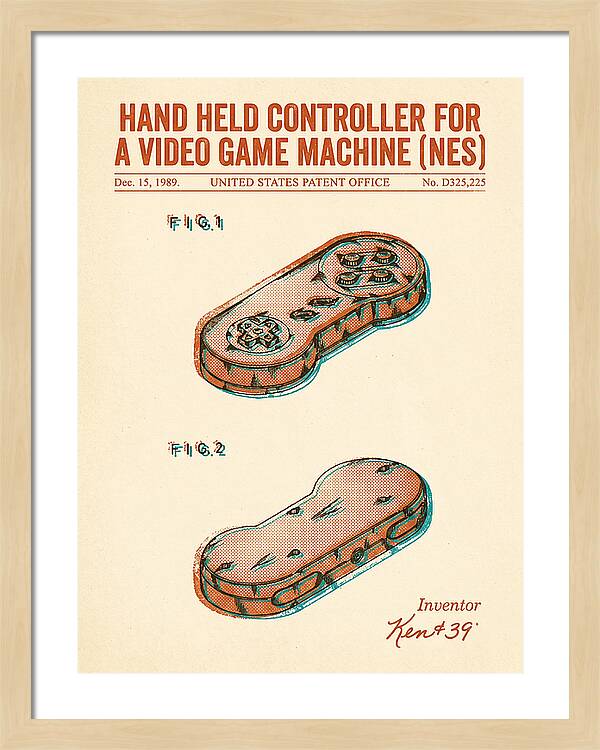 Hand Held Controller For A Video Game Machine Snes Retro Patent Usd325225s