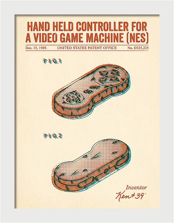 Hand Held Controller For A Video Game Machine Snes Retro Patent Usd325225s