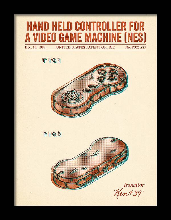Hand Held Controller For A Video Game Machine Snes Retro Patent Usd325225s