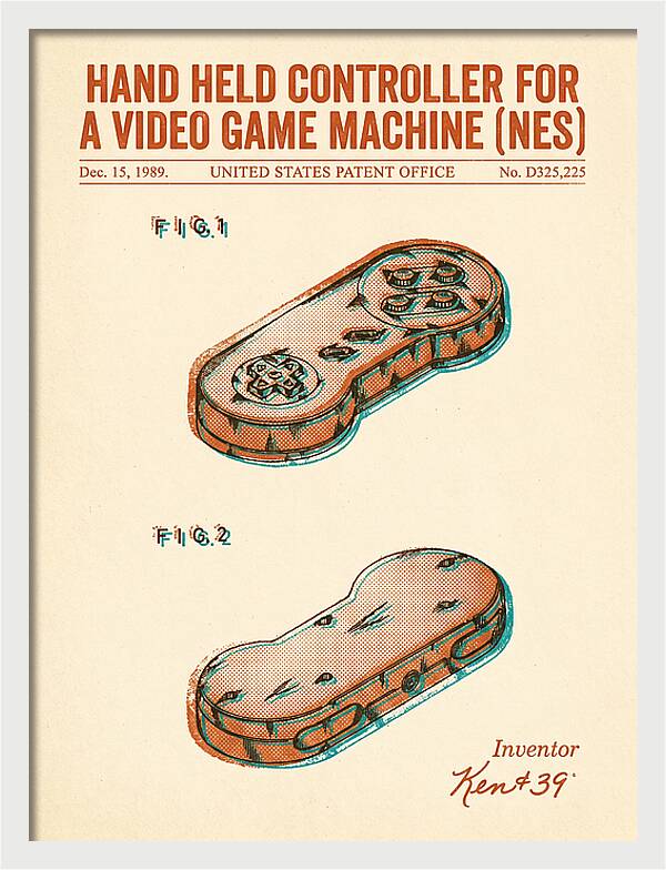 Hand Held Controller For A Video Game Machine Snes Retro Patent Usd325225s