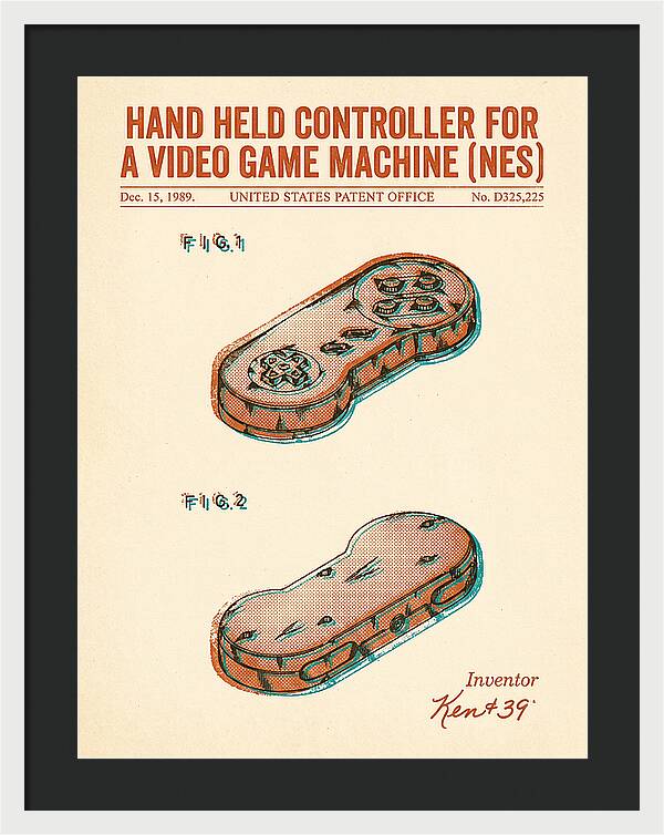 Hand Held Controller For A Video Game Machine Snes Retro Patent Usd325225s