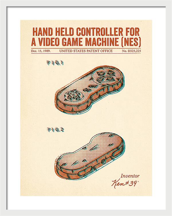 Hand Held Controller For A Video Game Machine Snes Retro Patent Usd325225s