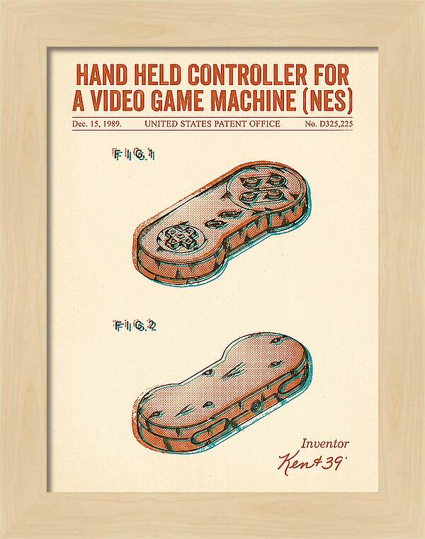 Hand Held Controller For A Video Game Machine Snes Retro Patent Usd325225s