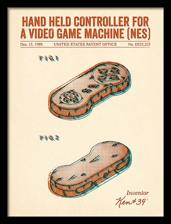 Hand Held Controller For A Video Game Machine Snes Retro Patent Usd325225s