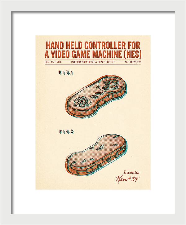 Hand Held Controller For A Video Game Machine Snes Retro Patent Usd325225s
