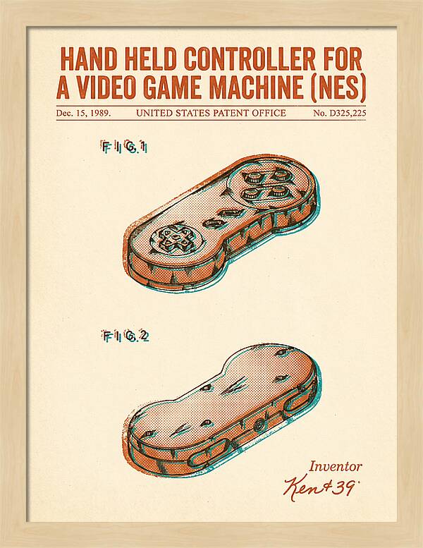 Hand Held Controller For A Video Game Machine Snes Retro Patent Usd325225s