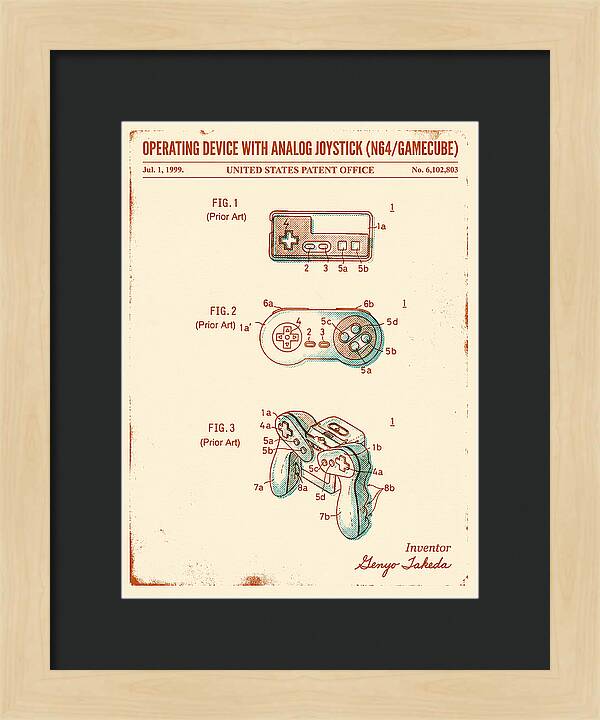 Nintendo N64 Controller Retro Patent Us6102803a