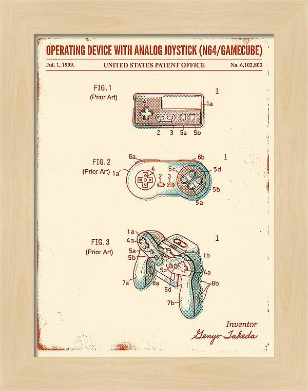Nintendo N64 Controller Retro Patent Us6102803a