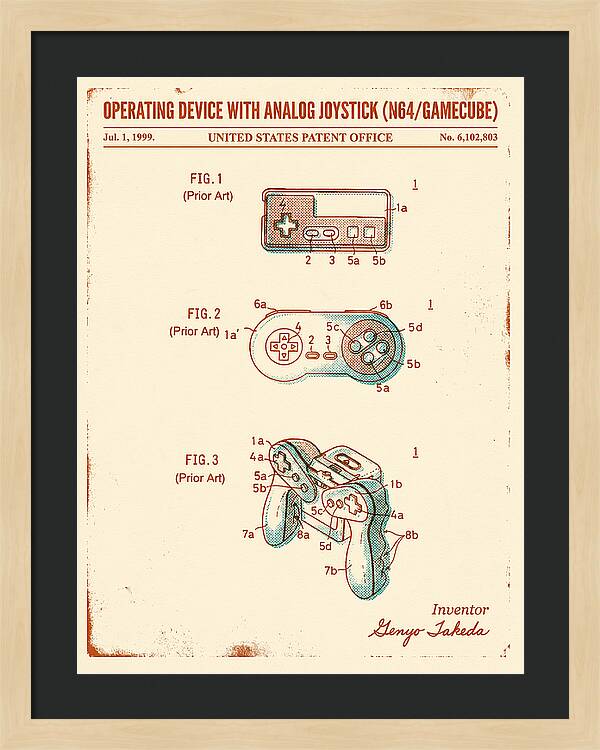 Nintendo N64 Controller Retro Patent Us6102803a