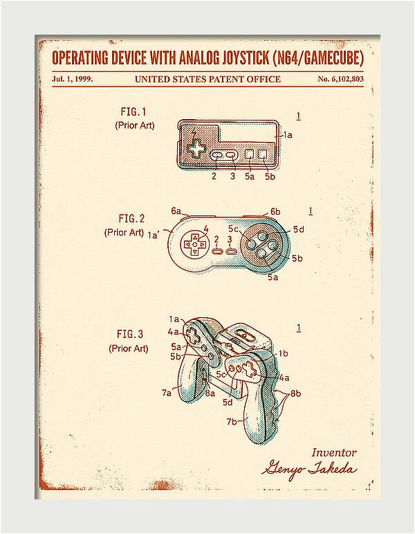 Nintendo N64 Controller Retro Patent Us6102803a
