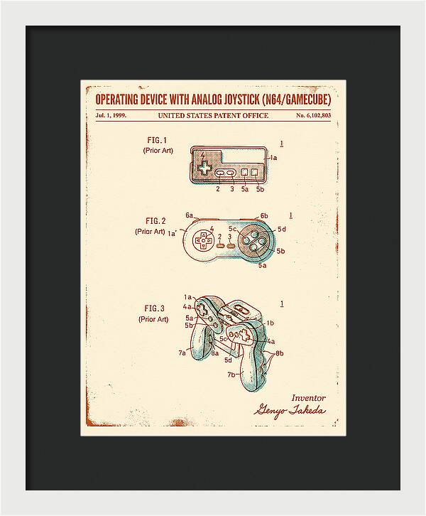 Nintendo N64 Controller Retro Patent Us6102803a