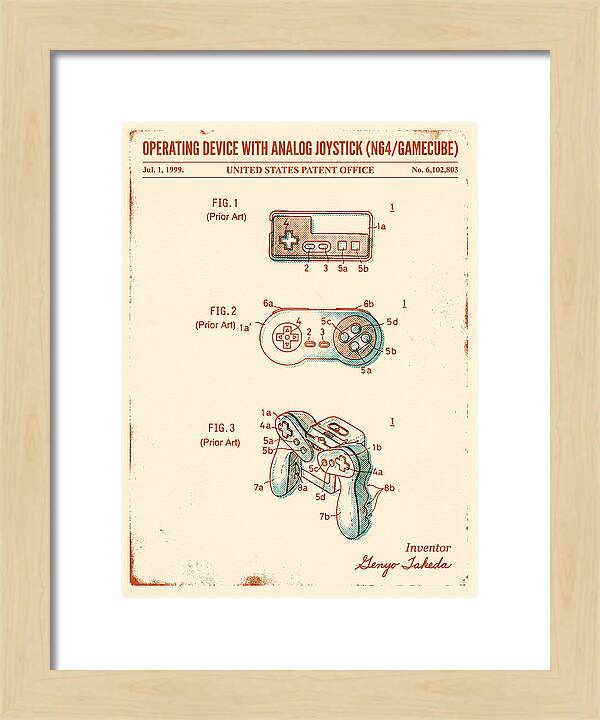 Nintendo N64 Controller Retro Patent Us6102803a